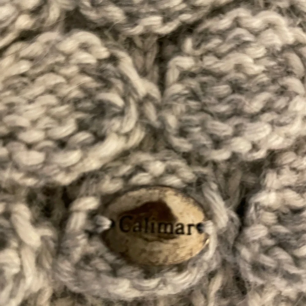 Italian Calimar Alpaca Virgin Wool Beanie Hat Grey/Ivory Lined NWT